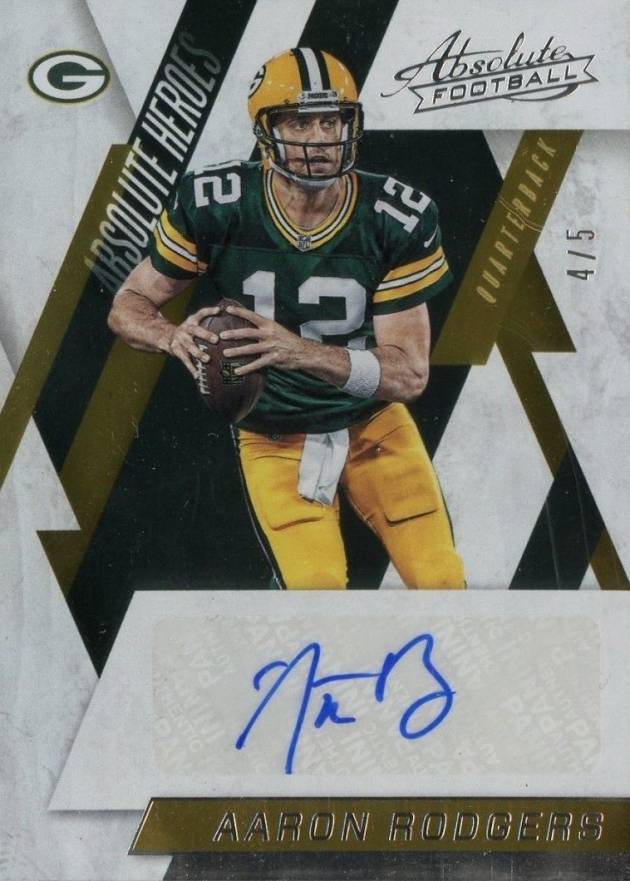 2016 Panini Absolute Absolute Heroes Autographs Numbers Aaron Rodgers #6 Football Card
