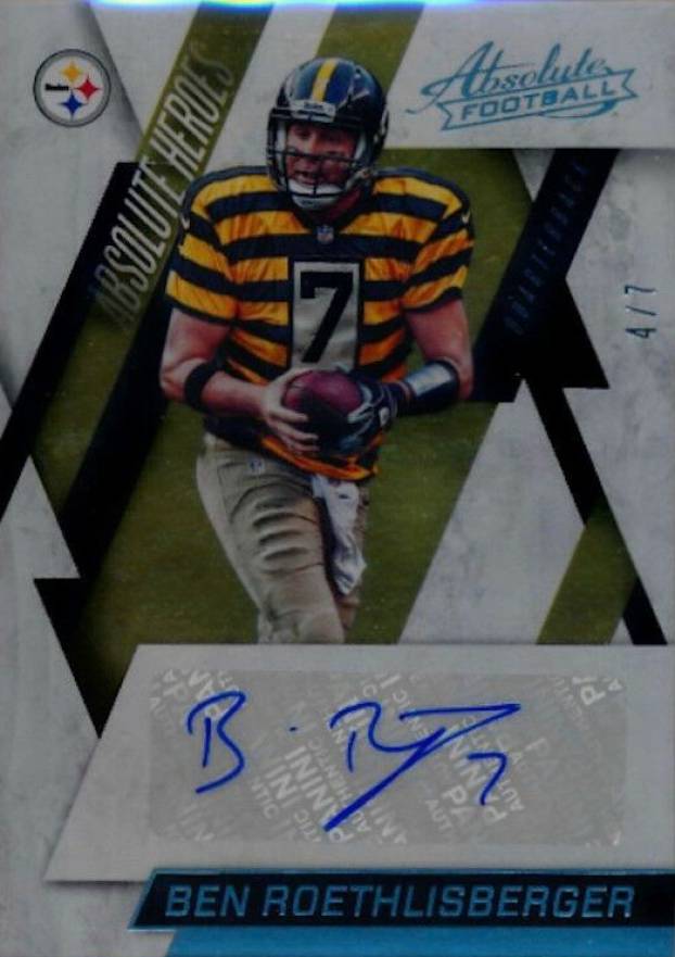 2016 Panini Absolute Absolute Heroes Autographs Numbers Ben Roethlisberger #13 Football Card