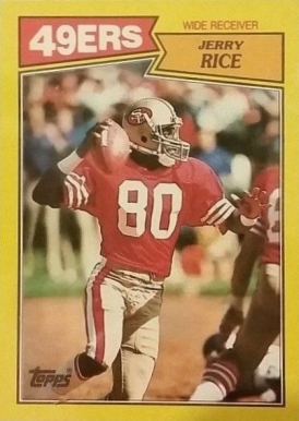 1987 Topps Box Bottoms Hand Cut Jerry Rice #K Football Card