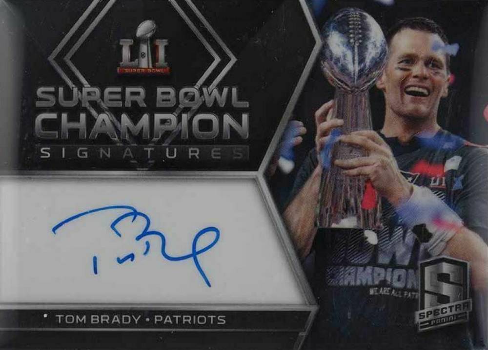 2018 Panini Spectra Super Bowl Champion Signatures Tom Brady #SB2 Football Card