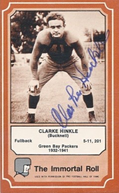 1975 Fleer Hall of Fame Clarke Hinkle #10 Football Card