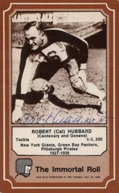 1975 Fleer Hall of Fame Robert Hubbard #17 Football Card