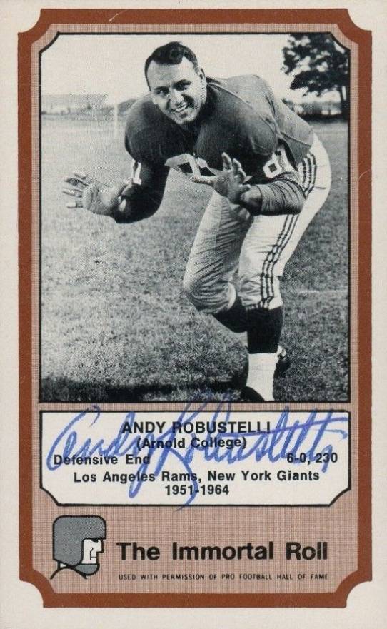 1975 Fleer Hall of Fame Andy Robustelli #40 Football Card
