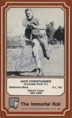 1975 Fleer Hall of Fame Jack Christiansen #61 Football Card
