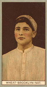 1912 Brown Backgrounds Red Cycle Zach Wheat #193 Baseball Card