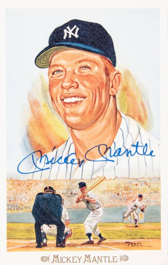 1989 Perez-Steele Celebration Postcard Mickey Mantle #28 Baseball Card