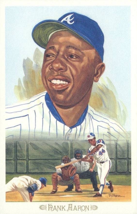 1989 Perez-Steele Celebration Postcard Hank Aaron #1 Baseball Card