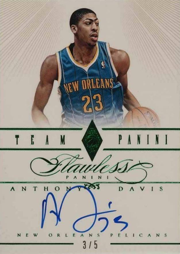 2012 Panini Flawless Team Panini Autographs Anthony Davis #46 Basketball Card