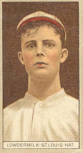 1912 Brown Backgrounds Red Cycle Louis Lowdermilk #112 Baseball Card