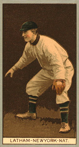 1912 Brown Backgrounds Red Cycle W. Arlington Latham #99 Baseball Card