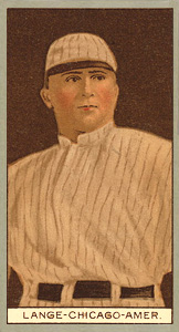 1912 Brown Backgrounds Red Cycle LANGE-CHICAGO-AMER. #97 Baseball Card