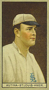 1912 Brown Backgrounds Red Cycle Joseph Kutina #96 Baseball Card