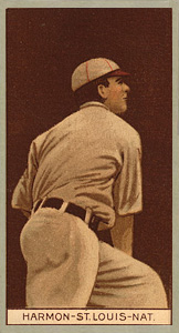 1912 Brown Backgrounds Red Cycle Robert Harmon #75 Baseball Card