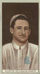 1912 Brown Backgrounds Red Cycle James Austin #4 Baseball Card