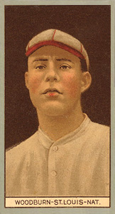1912 Brown Backgrounds Red Cross Eugene Woodburn #203 Baseball Card