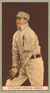 1912 Brown Backgrounds Red Cross Amos Strunk #178 Baseball Card