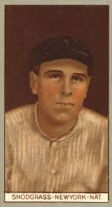 1912 Brown Backgrounds Red Cross Fred Snodgrass #169 Baseball Card