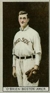 1912 Brown Backgrounds Red Cross Buck O'Brien #143 Baseball Card