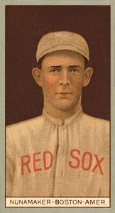 1912 Brown Backgrounds Red Cross Leslie Nunamaker #141 Baseball Card