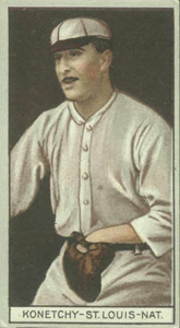 1912 Brown Backgrounds Red Cross Edward Konetchy #93 Baseball Card