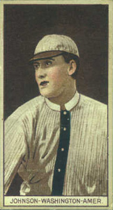 1912 Brown Backgrounds Red Cross Walter Johnson #86 Baseball Card