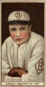 1912 Brown Backgrounds Red Cross R.E. Erwin #55 Baseball Card