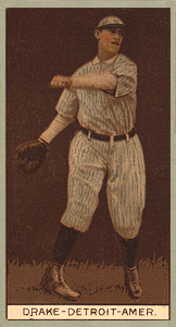 1912 Brown Backgrounds Red Cross Del Drake #51 Baseball Card