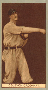 1912 Brown Backgrounds Red Cross Leonard Cole #32 Baseball Card
