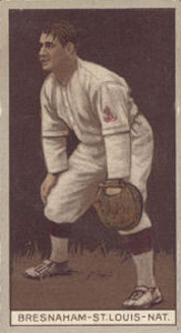 1912 Brown Backgrounds Red Cross Roger Bresnaham #20 Baseball Card
