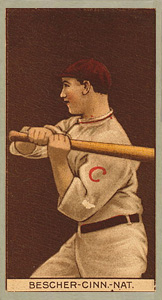1912 Brown Backgrounds Red Cross Robert Bescher #13 Baseball Card