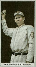 1912 Brown Backgrounds Red Cross Eros Barger #7 Baseball Card