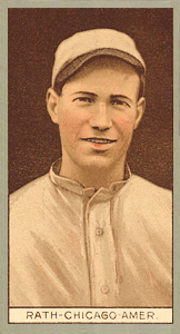 1912 Brown Backgrounds Common back Morris Rath # Baseball Card