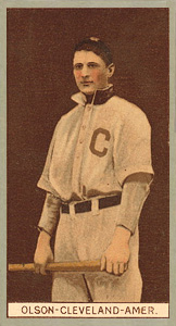1912 Brown Backgrounds Common back Ivan Olson # Baseball Card