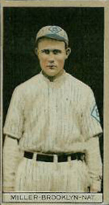 1912 Brown Backgrounds Common back Otto Miller # Baseball Card