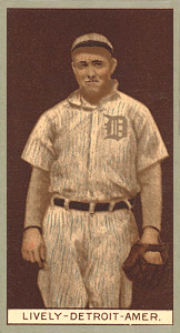 1912 Brown Backgrounds Common back LIVELY-DETRIOT-AMER. # Baseball Card