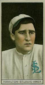 1912 Brown Backgrounds Common back HAMILTON-ST. LOUIS-AMER. # Baseball Card