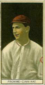 1912 Brown Backgrounds Common back FROMME-CINN.-NAT. # Baseball Card
