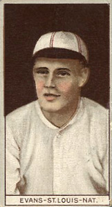 1912 Brown Backgrounds Common back EVANS-ST. LOUIS-NAT. # Baseball Card