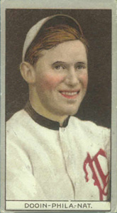 1912 Brown Backgrounds Common back DOOIN-PHILA.-NAT. # Baseball Card