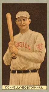 1912 Brown Backgrounds Common back DONNELLY-BOSTON-NAT. # Baseball Card