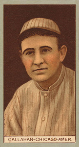 1912 Brown Backgrounds Common back CALLAHAN-CHICAGO-AMER. # Baseball Card