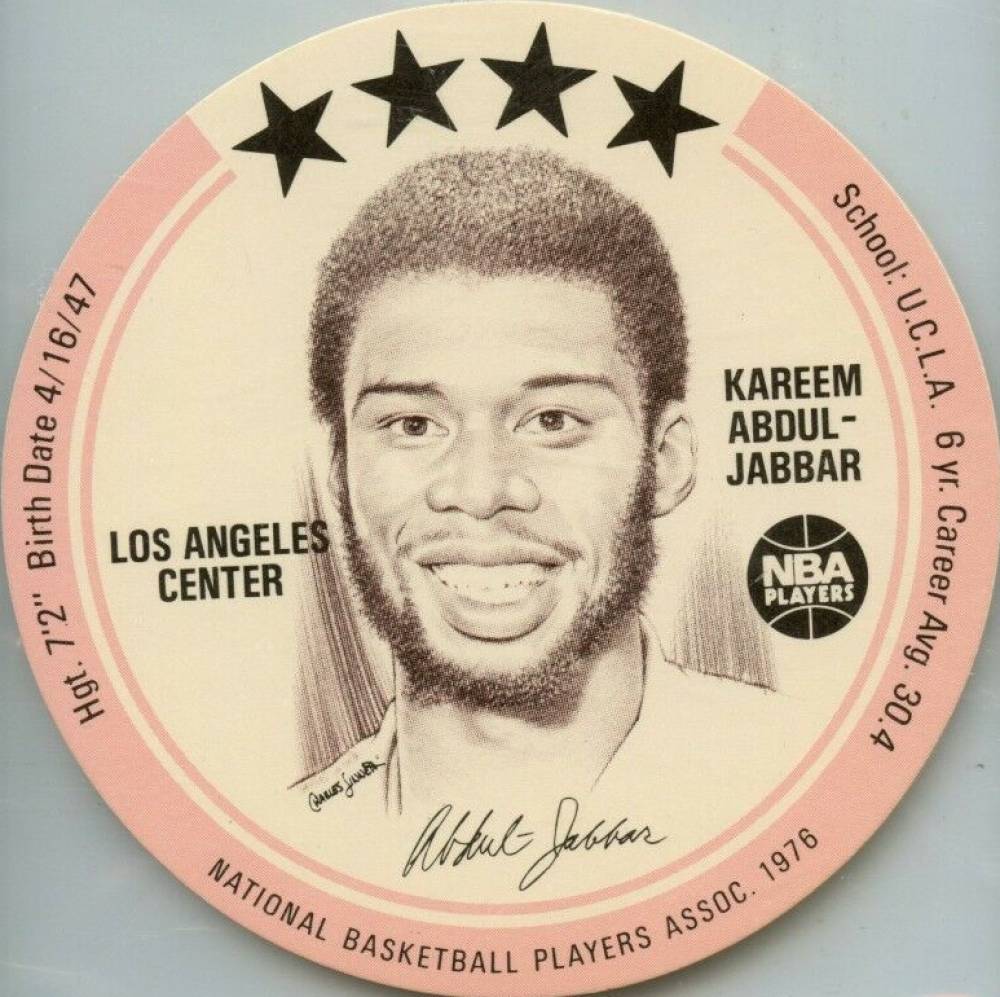 1976 Buckmans Discs Kareem Abdul-Jabbar # Basketball Card