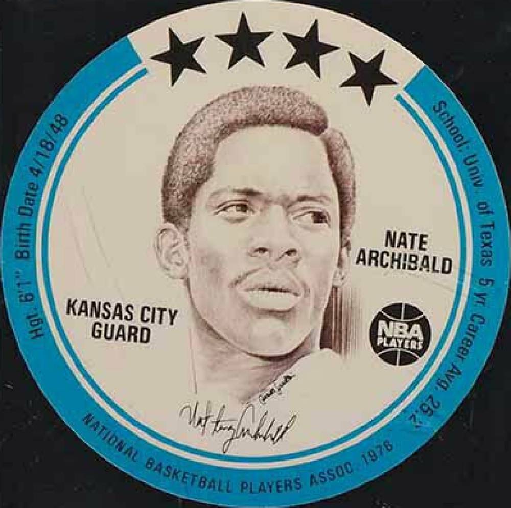 1976 Buckmans Discs Nate Archibald # Basketball Card