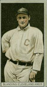 1912 Brown Backgrounds Common back BLANDING-CLEVELAND-AMER. # Baseball Card