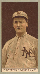 1912 Brown Backgrounds Broadleaf Harry Wolverton #201 Baseball Card