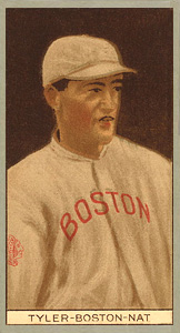1912 Brown Backgrounds Broadleaf George Tyler #186 Baseball Card