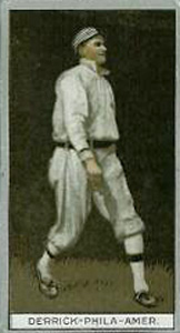 1912 Brown Backgrounds Broadleaf Claude Derrick #43 Baseball Card