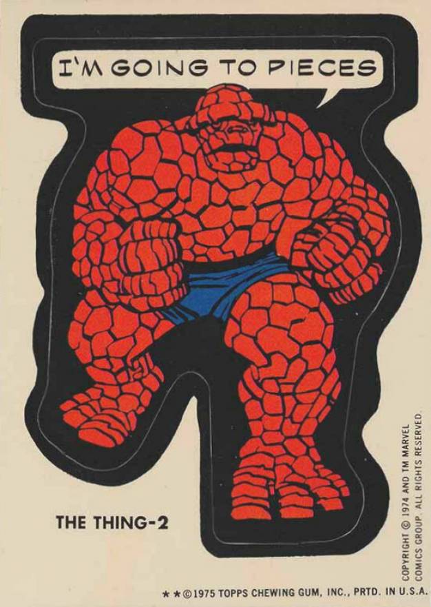 1975 Comic Book Heroes Stickers The Thing - 2 # Non-Sports Card