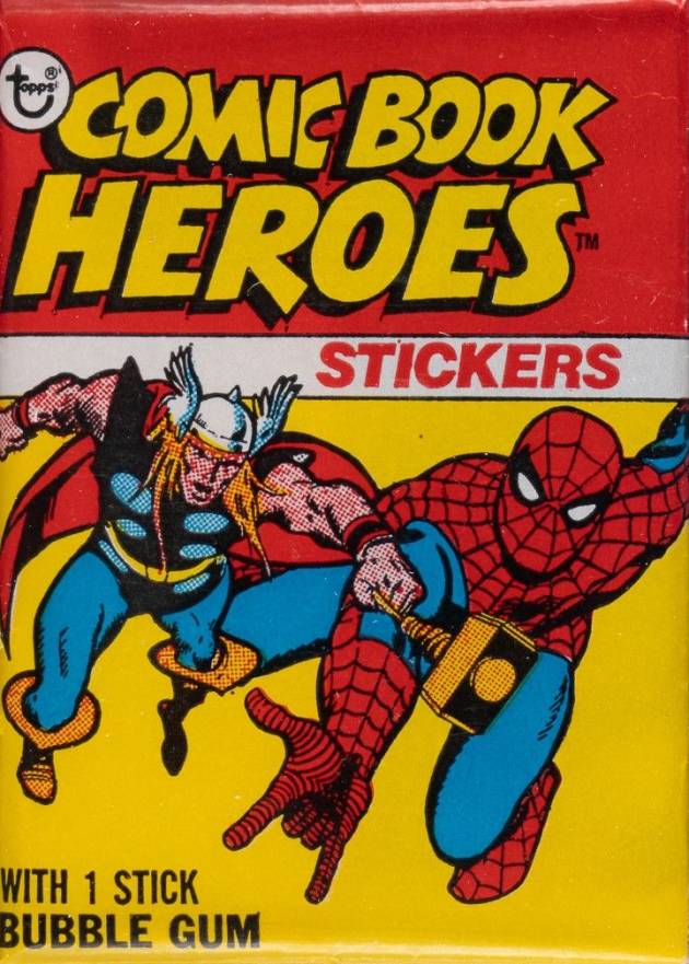1975 Comic Book Heroes Stickers Wax Pack #WP Non-Sports Card