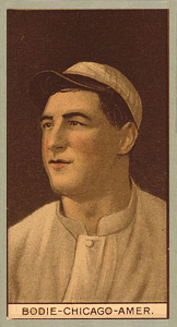 1912 Brown Backgrounds Broadleaf Ping Bodie #18 Baseball Card